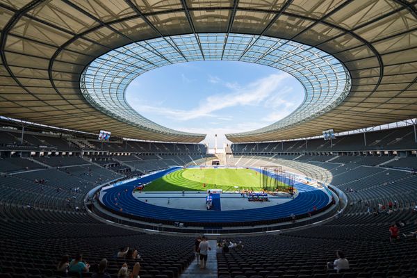 Das Olympiastadion waehrend der deutschen Leichtathletik-Meisterschaften im Olympiastadion am 26.06.2022 in Berlin